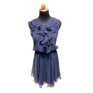 ADAM LIPPES 100% Silk Navy Blue Dress Size 6